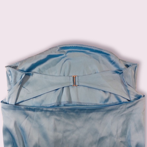 Blue Strapless Maxi Dress Open Back - Picture 4 of 7